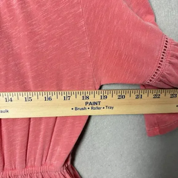 Sundry Tiered Midi Dress 3/4 Flutter Sleeve Pink Womens Size 2/M - Picture 6 of 8